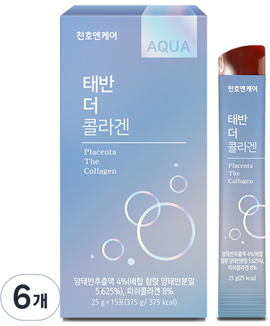 천호엔케어 태반 더 콜라겐 젤리 스틱 15p, 375g, 6개
