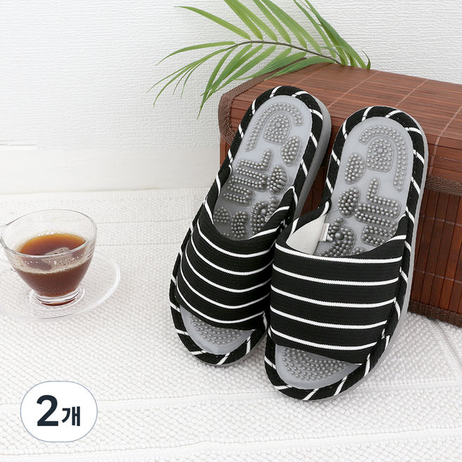 아날도바시니 지스트 지압 거실화, 블랙, 2개