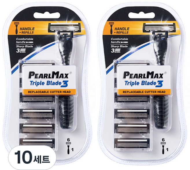 드위트리 프리미엄 MAX 3단 일회용 면도기 + 리필 면도날, 10세트