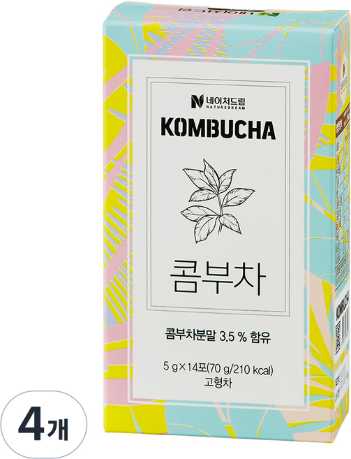 NATUREDREAM 檸檬康普茶 氣泡 維他命C 膳食纖維, 5g, 14入, 4個