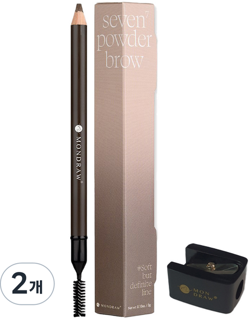 몬드로우 세븐 파우더 아이브로우 펜슬 3g, Cool Brown, 2개