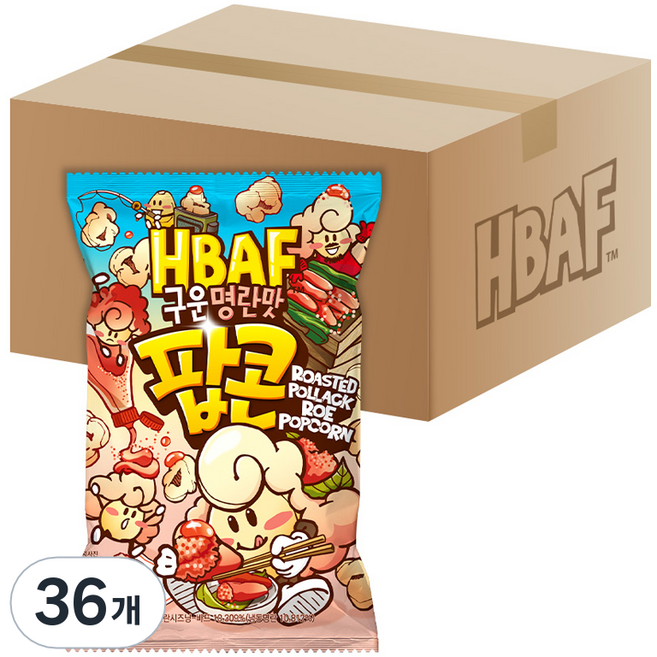 바프 구운 명란맛 팝콘, 55g, 36개