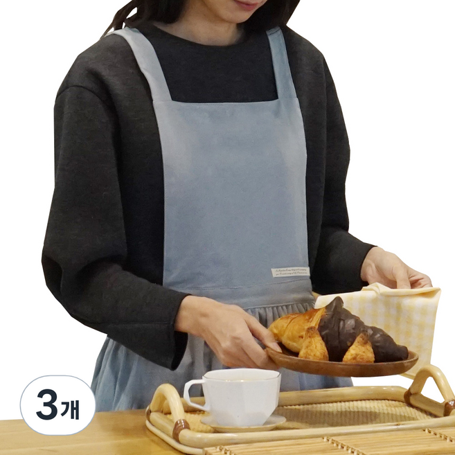 잇츠온 코튼 파스텔 원피스 앞치마, 스카이, 3개