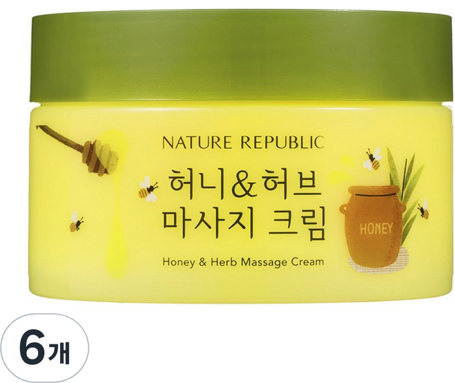 네이처리퍼블릭 허니앤허브 마사지 크림, 215ml, 6개