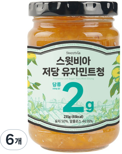 스윗비아 저당 유자민트청, 235g, 1개입, 6개