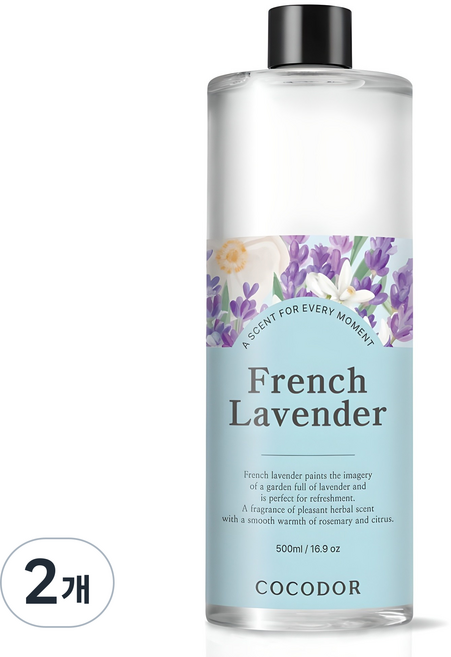 코코도르 디퓨저 리필, 프렌치라벤더, 500ml, 2개