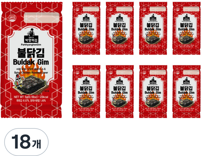 박향희김 불닭김, 5g, 18개