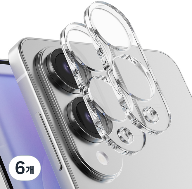누아트 후면 카메라 렌즈 휴대폰 액정보호필름 2p 세트, 6개