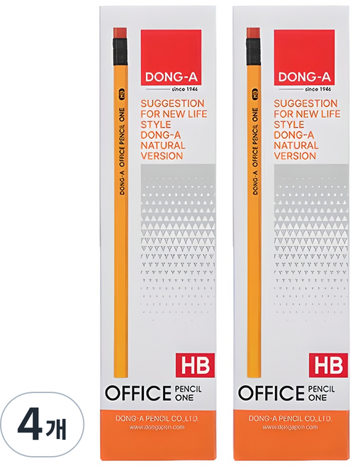 동아 오피스 연필 원 HB, 노랑, 48개