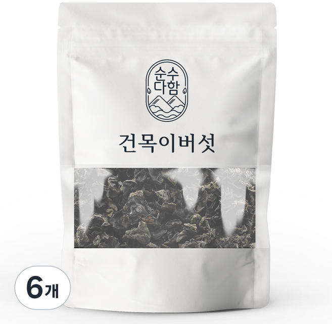 純粹滿滿 乾燥木耳, 6個, 200g