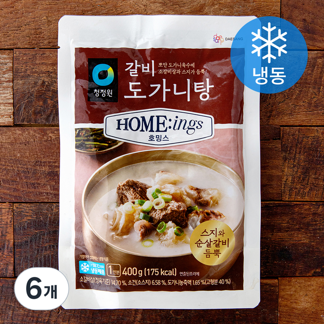 청정원 호밍스 갈비도가니탕 (냉동), 400g, 6개