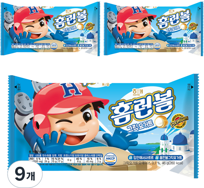 해태제과 홈런볼 그릭요거트, 46g, 9개