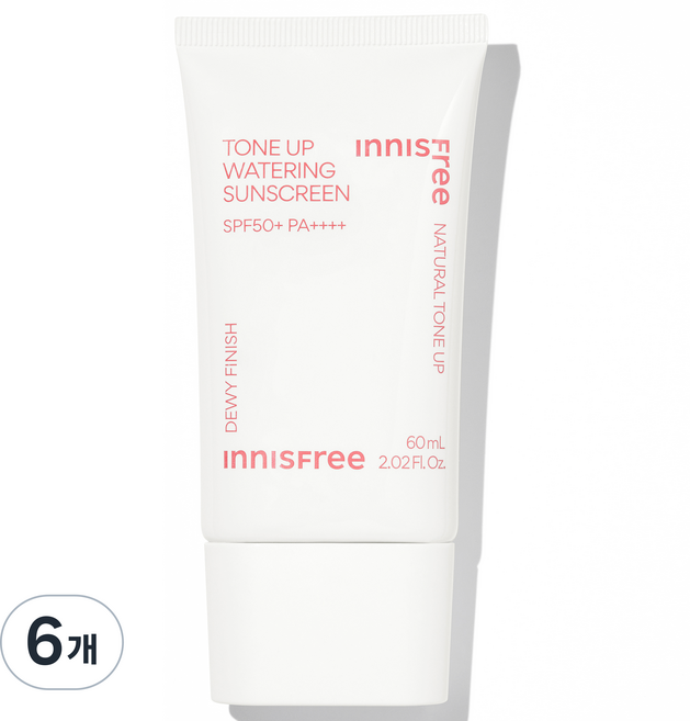 이니스프리 톤업 워터링 선스크린 SPF50+ PA++++, 60ml, 6개
