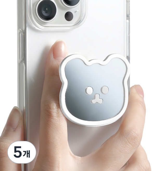 누아트 미러 그립 스마트톡, 곰돌이화이트, 5개