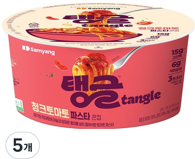 tangle 큰컵 청크토마토 파스타, 105g, 5개