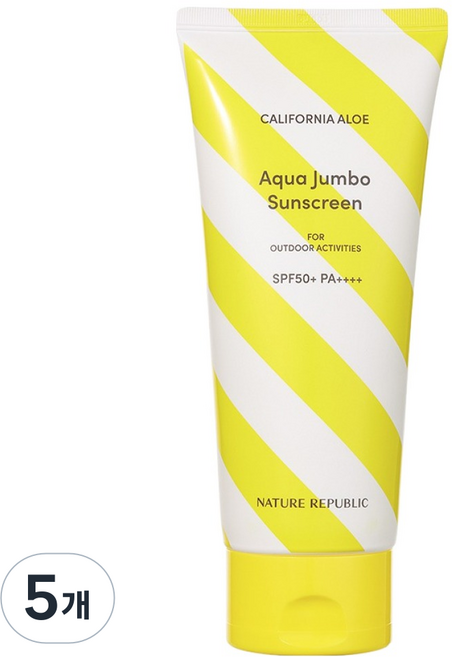 네이처리퍼블릭 캘리포니아 알로에 아쿠아 점보 선로션 SPF50+ PA++++, 250ml, 5개