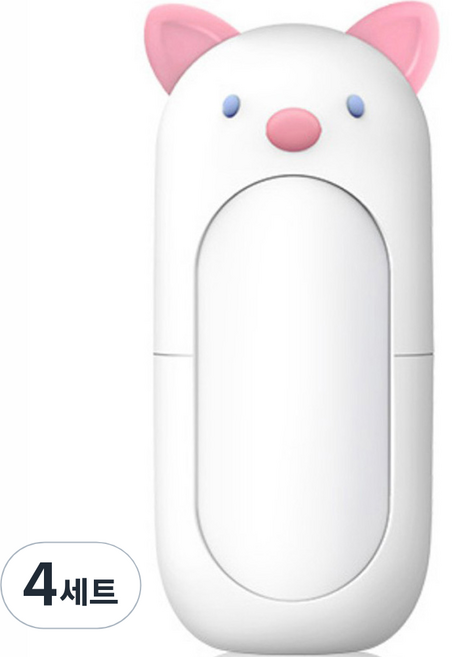 블루마켓 귀여운 캐릭터 케이스 베이비 손톱깍이 세트, 고양이, 4세트