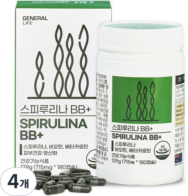 제너럴라이프 스피루리나 BB+, 180정, 4개