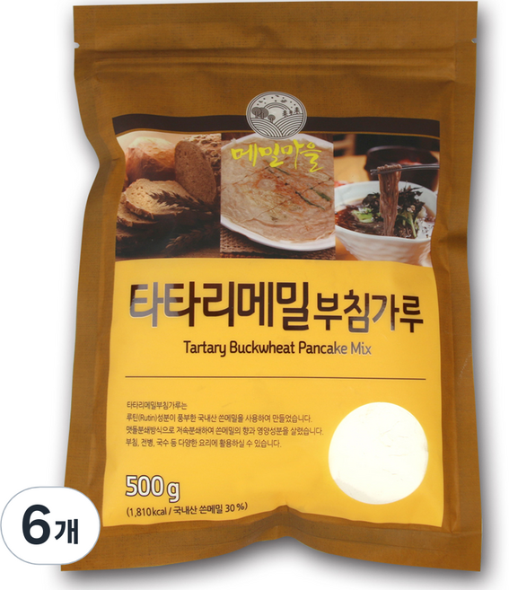 메밀마을 타타리메밀 부침가루, 500g, 6개