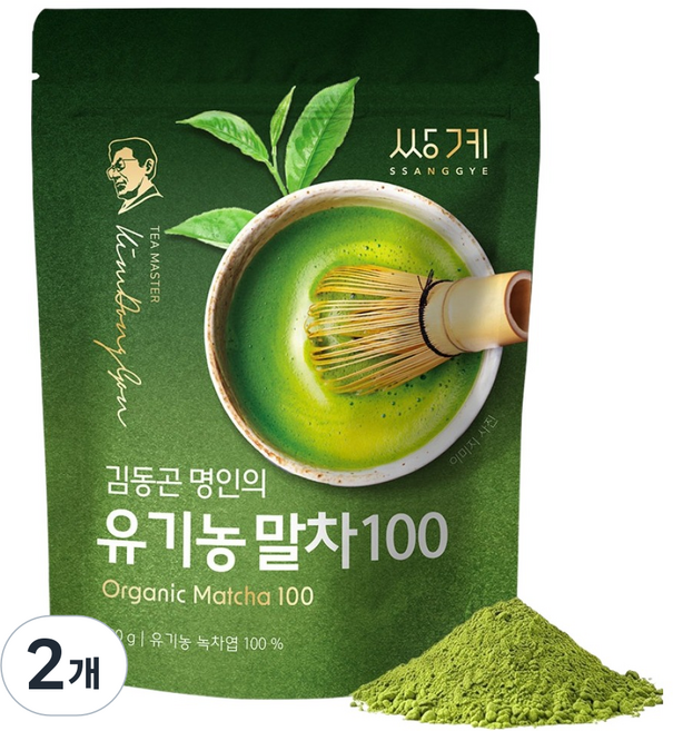SSANGGYE 金東坤名人的有機抹茶, 100g, 2個, 1入