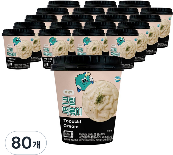 농가식품 멜로우빈 민티 크림 떡볶이, 115g, 80개