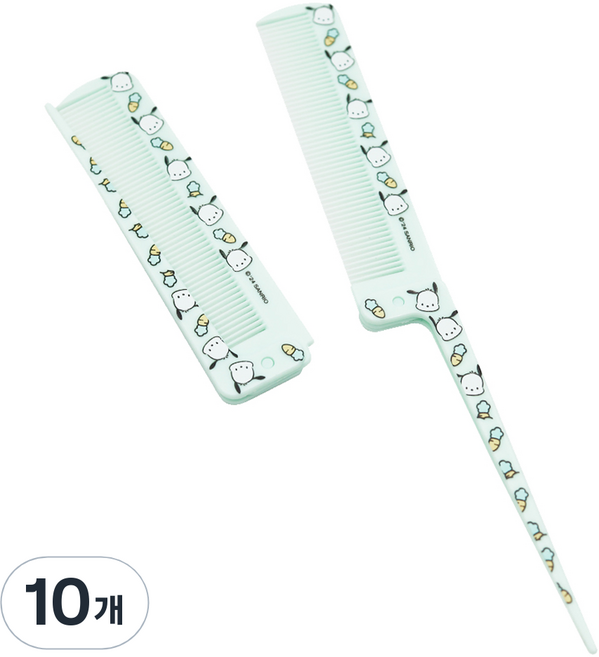 산리오캐릭터즈 폴딩 꼬리빗, 포차코 파스텔그린, 10개