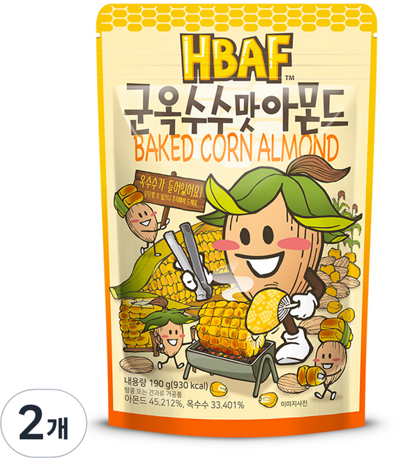 바프 군옥수수맛 아몬드, 190g, 2개