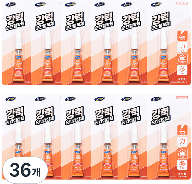 Vtech 젤타입 강력 순간 접착제, 36개