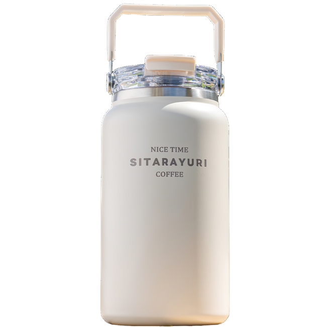 Sitarayuri 304不鏽鋼大容量雙飲保溫冰桶, 1個, 1.5L, 白色