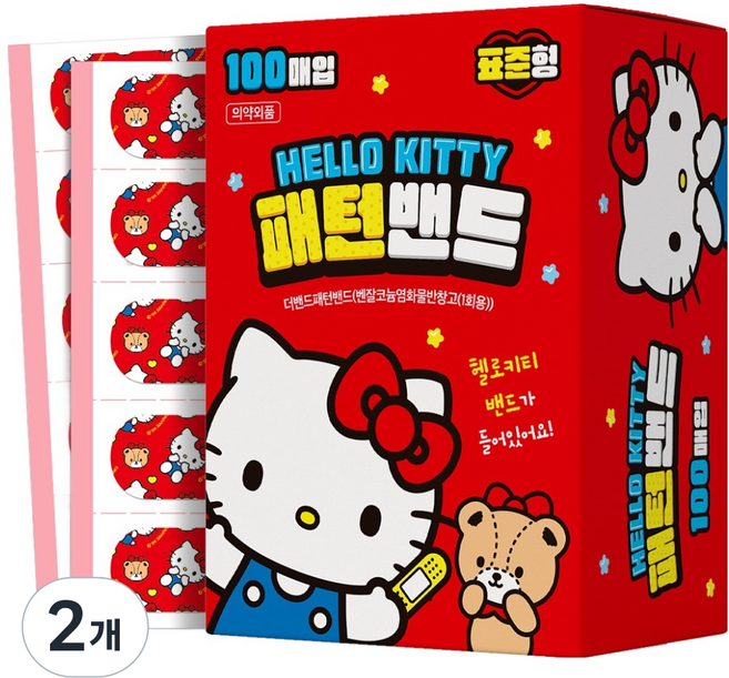 아텍스 대용량 헬로키티 밴드, 2개, 100개입