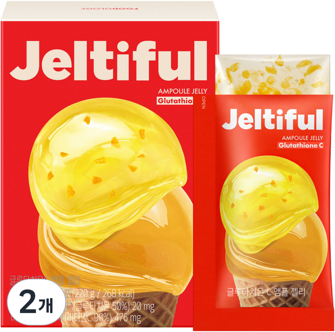 푸드올로지 젤티풀 글루타치온C 앰플 젤리, 2개, 10회분
