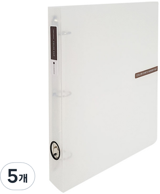 에코청운 칼라칩 D링 바인더 3cm A4 3공, 투명, 5개