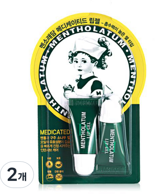 멘소래담 메디케이티드 립젤 2p, 무색, 3.5g, 2개