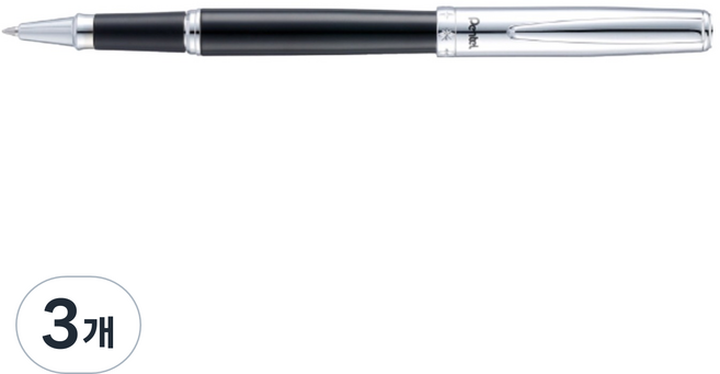 Pentel 飛龍文具 Sterling 中字中性筆 0.7mm K630A-LR7A, 3個, 黑色 + 銀色