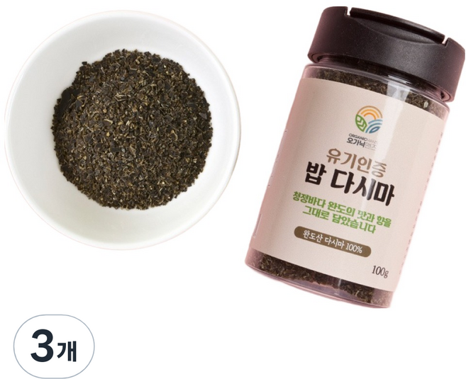 완도산 유기인증 밥다시마, 100g, 3개