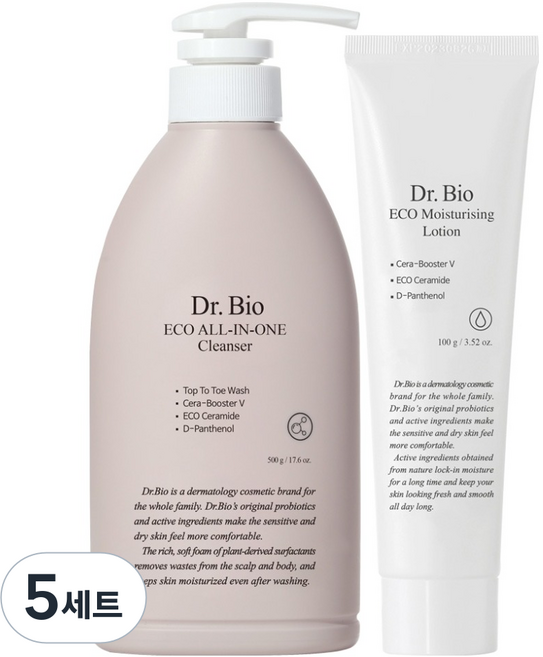 닥터바이오 유아용 올인원 클렌저 500g + 로션 100g 세트, 5세트