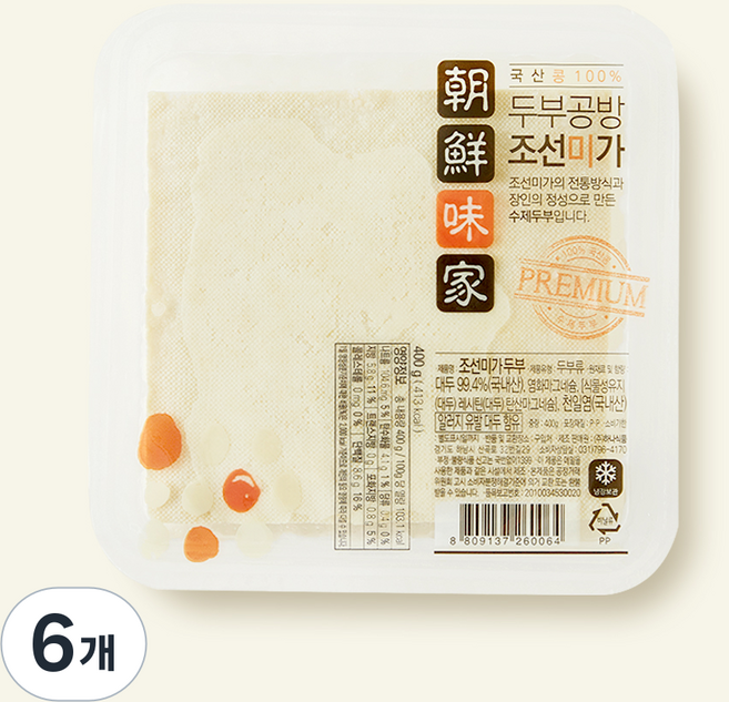 조선미가 두부, 400g, 6개
