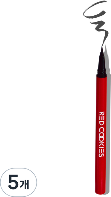 레드쿠키 눈큰 매트 아이라이너 0.5g, 01 블랙, 5개