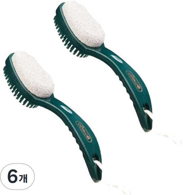 바롬몰 발 각질관리 브러쉬 그린, 1개입, 6개, 61g