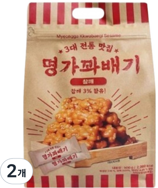 명가꽈배기 참깨 오리지널, 500g, 2개