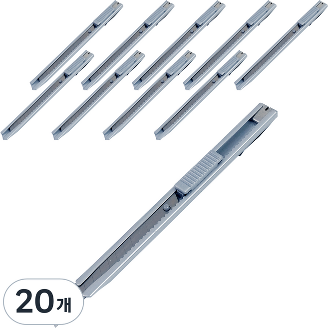 바이하츠 컷터칼 소 C-10205, 은색, 20개