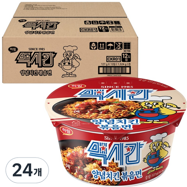 맥시칸 하림 양념치킨 볶음면 127g, 24개