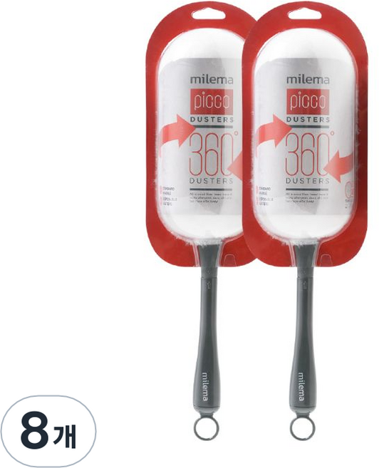 밀레마 피코 더스터 먼지털이 숏핸들킷, 화이트 + 그레이, 8개