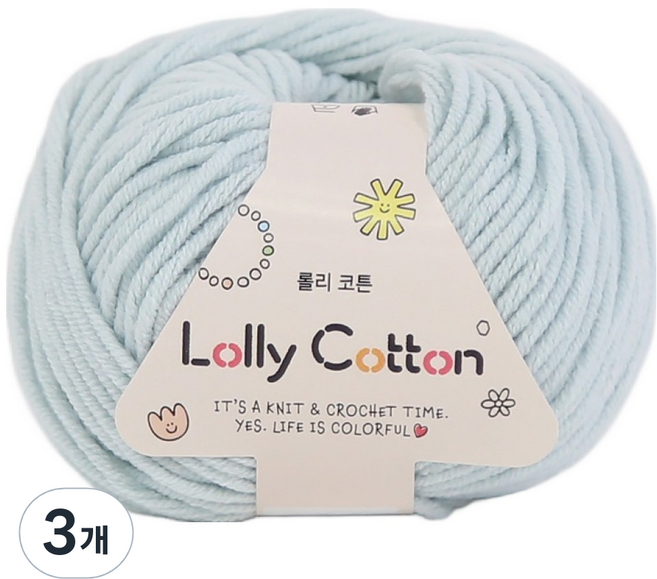 앵콜스 롤리코튼 뜨개실, 51 페일하늘, 3개