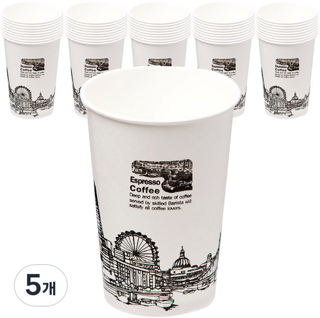 더빈썸 런던 종이컵 300ml, 100개입, 5개