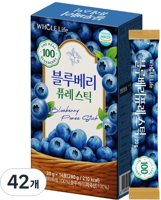 홀라이프 블루베리 퓨레 스틱, 20g, 42개