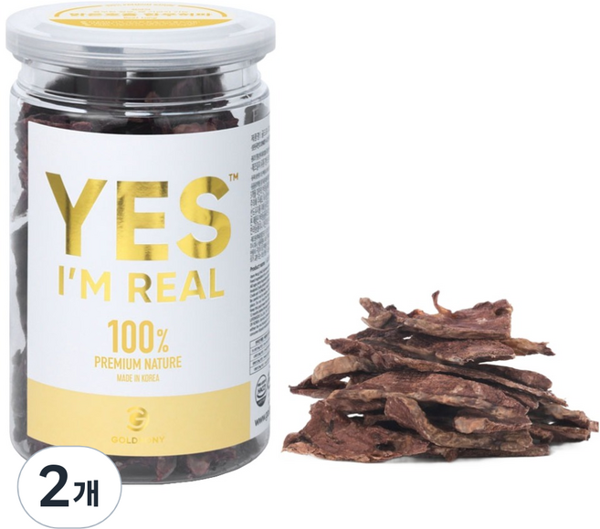 골드로니 강아지 예스 아임리얼 맑은호흡 간식, 한우허파, 50g, 2개