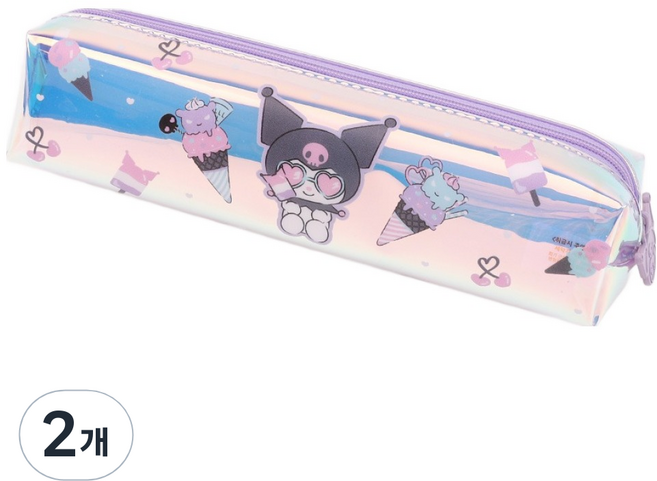 Sanrio 三麗鷗 角色雷射纖薄袋型方形鉛筆盒 酷洛米, 2個, 混合色