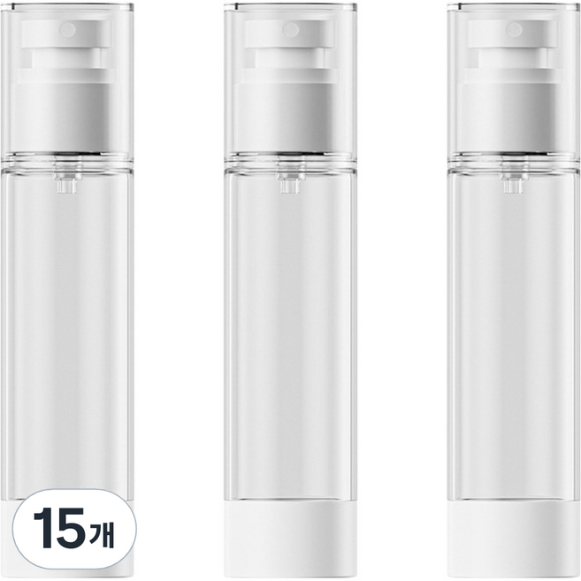 27리빙 휴대용 진공 안개 미스트 스프레이 공병 50ml, 15개, 화이트 + 투명