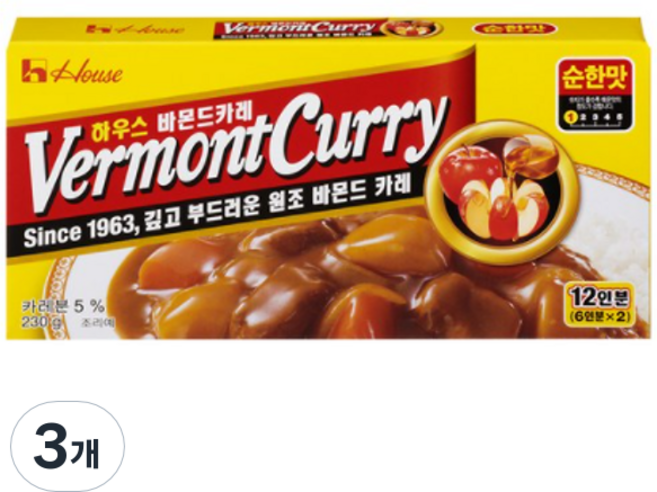 하우스 바몬드카레 순한맛, 230g, 3개